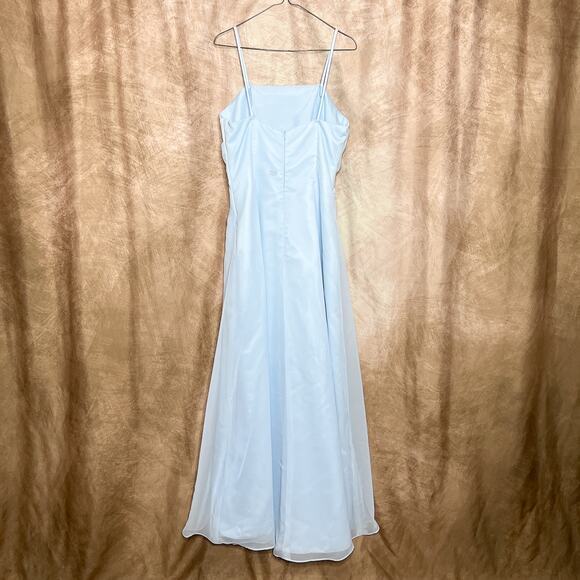Impression Blue Formal Dress Maxi Sleeveless Layered Mesh Bedazzled Prom Fairy - Picture 11 of 15